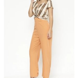 Everlynn Short Sleeve Orange Jumpsuit